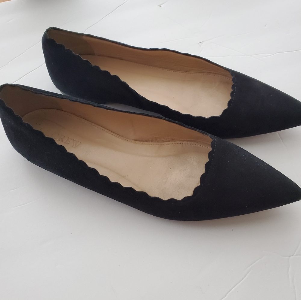 EUC | 7.5 | JCREW | SUEDE LEATHER POINTY TOE FLATS